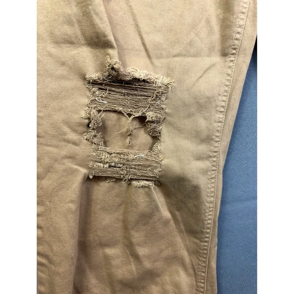 Risen Jeans Mocha Distressed High Rise Wide Leg Pants RDP5265X Size 3XL NEW